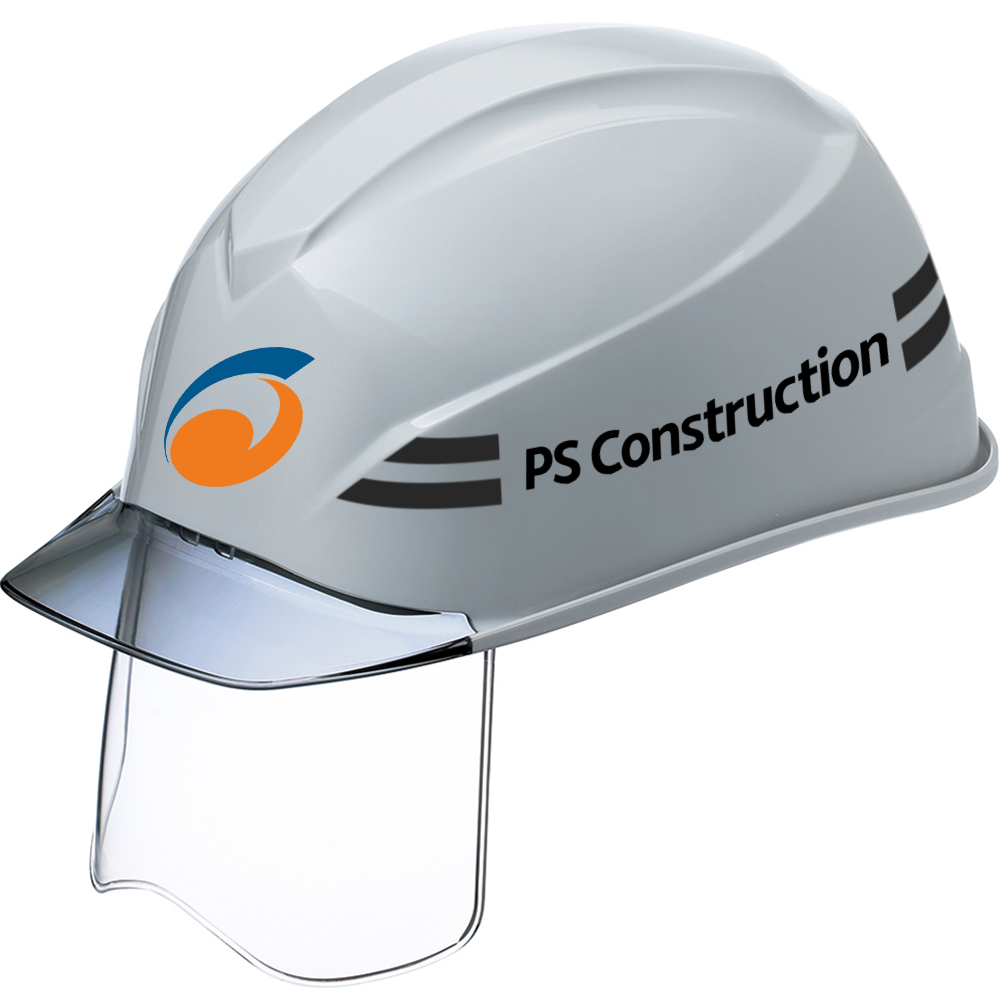 保護帽 ST♯123VJ-SH(EPA) 現場社員用(シールド面付き・ピーエス・コンストラクション仕様)