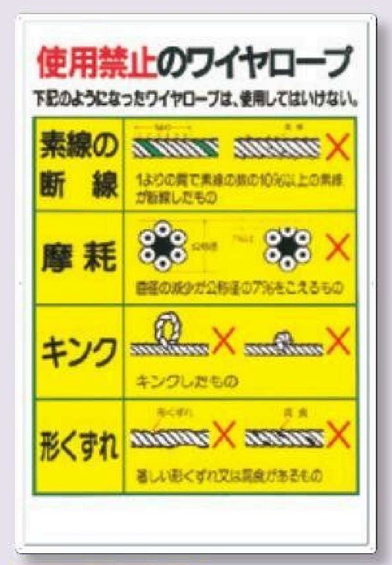 53-E　使用禁止のワイヤロープ