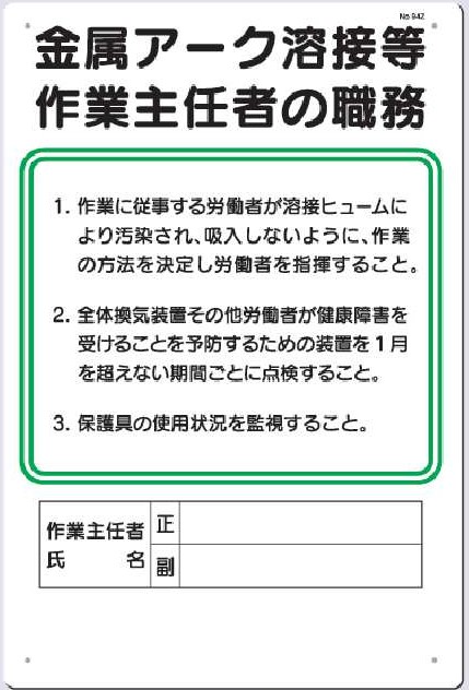 94-Z　金属アーク溶接等作業主任者の職務