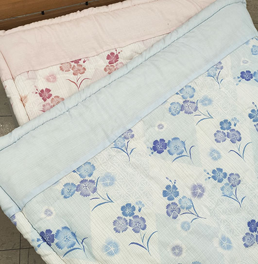 シャンタン衿付メキシコ綿肌ふとん