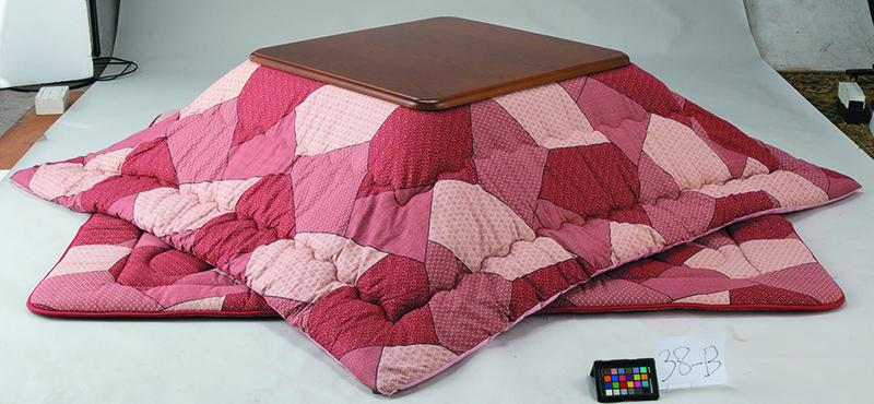 綿混わた入り刺子柄こたつ敷ふとん　長　刺子