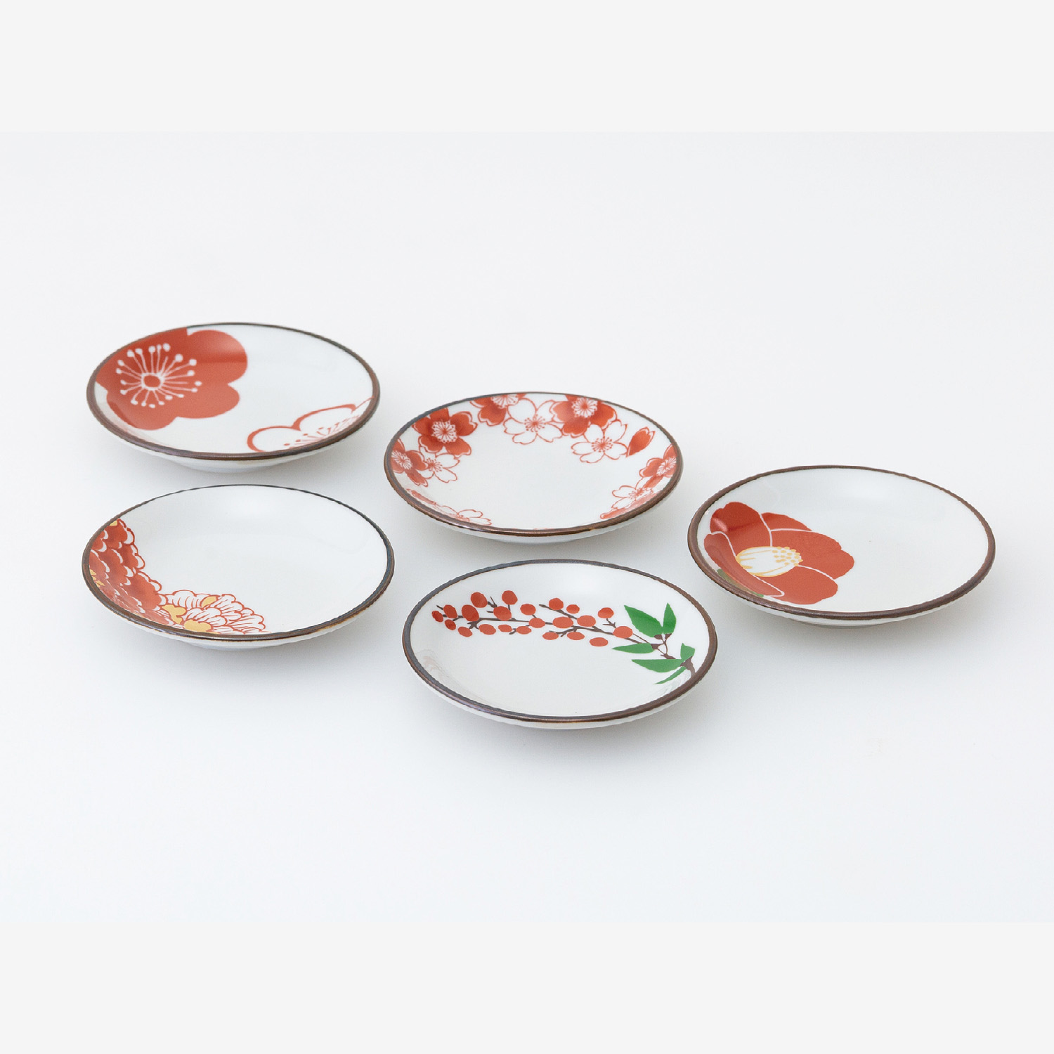 赤絵花紋 小皿揃