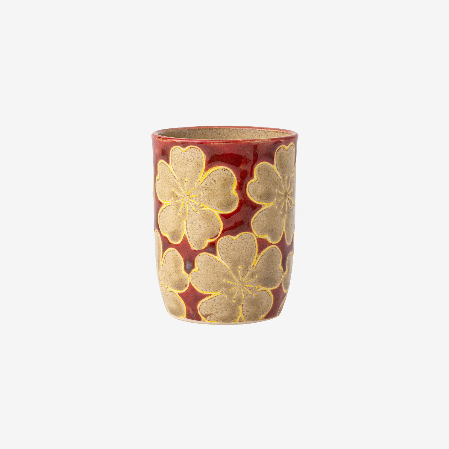 花模様 筒湯呑