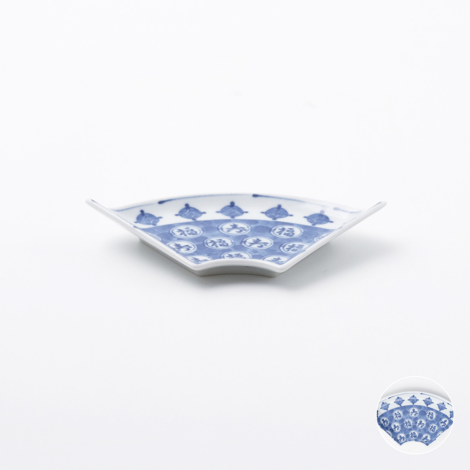 丸紋福寿 扇皿