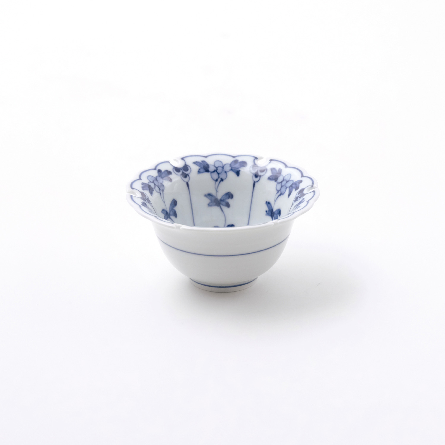 割草花兎文 雪輪小付