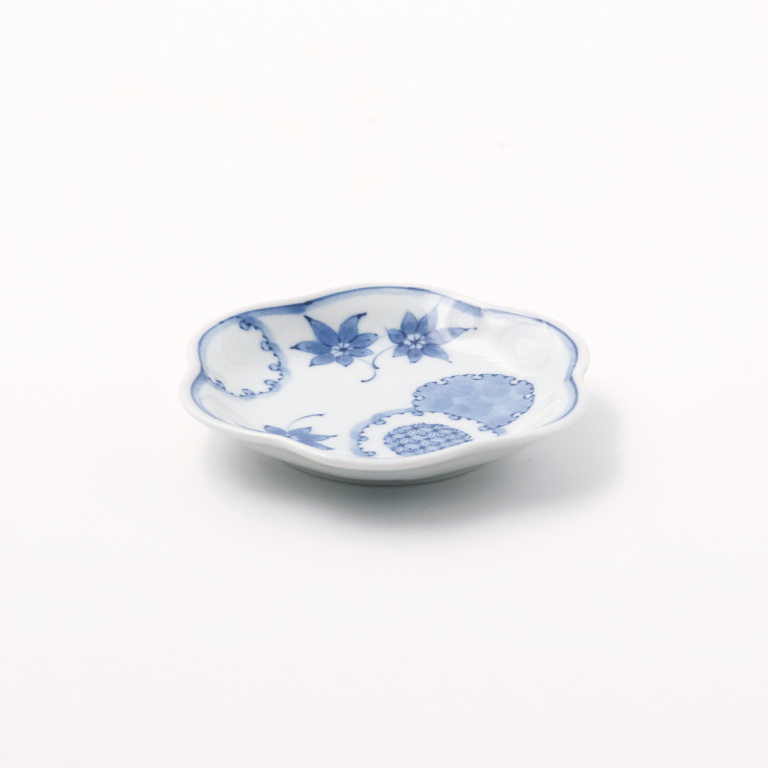 雪輪地紋 ファンシー皿 小