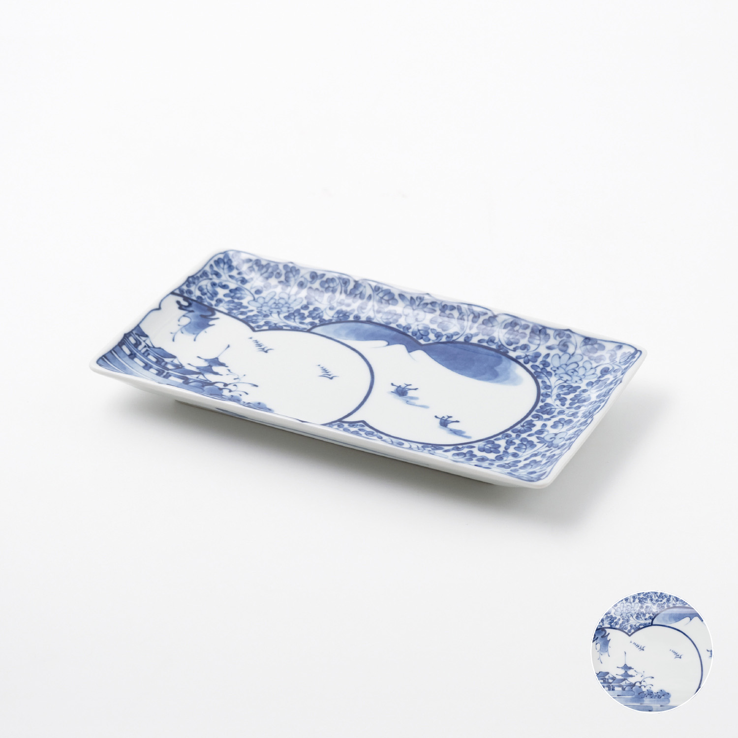 間取山水百景 長角皿