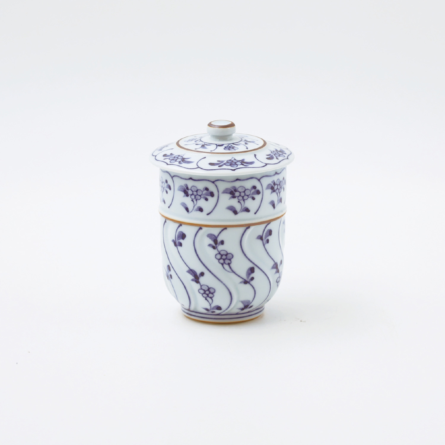 割草花 蓋付湯呑 小