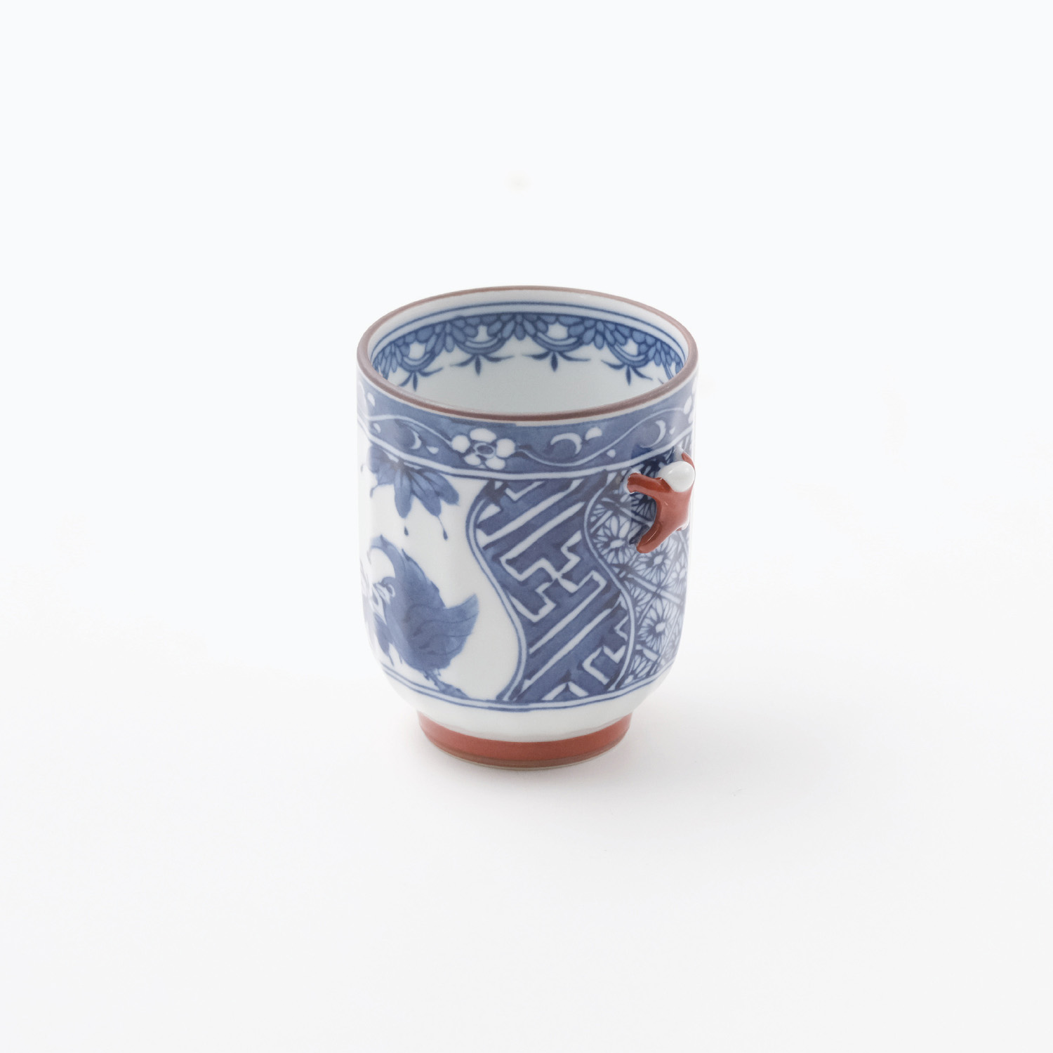 祥瑞鳳凰一閑人 菊彫湯呑