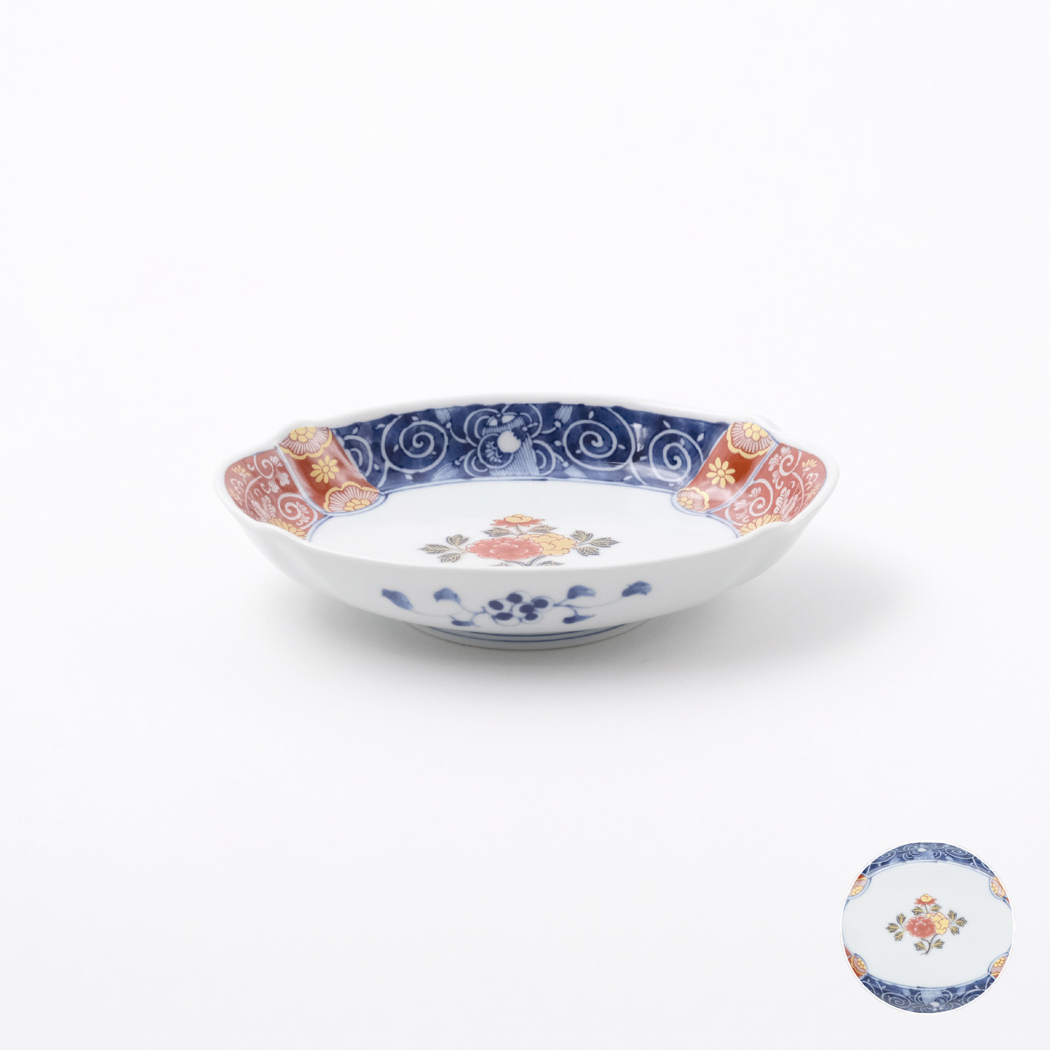 赤濃菊牡丹 ナマコ皿