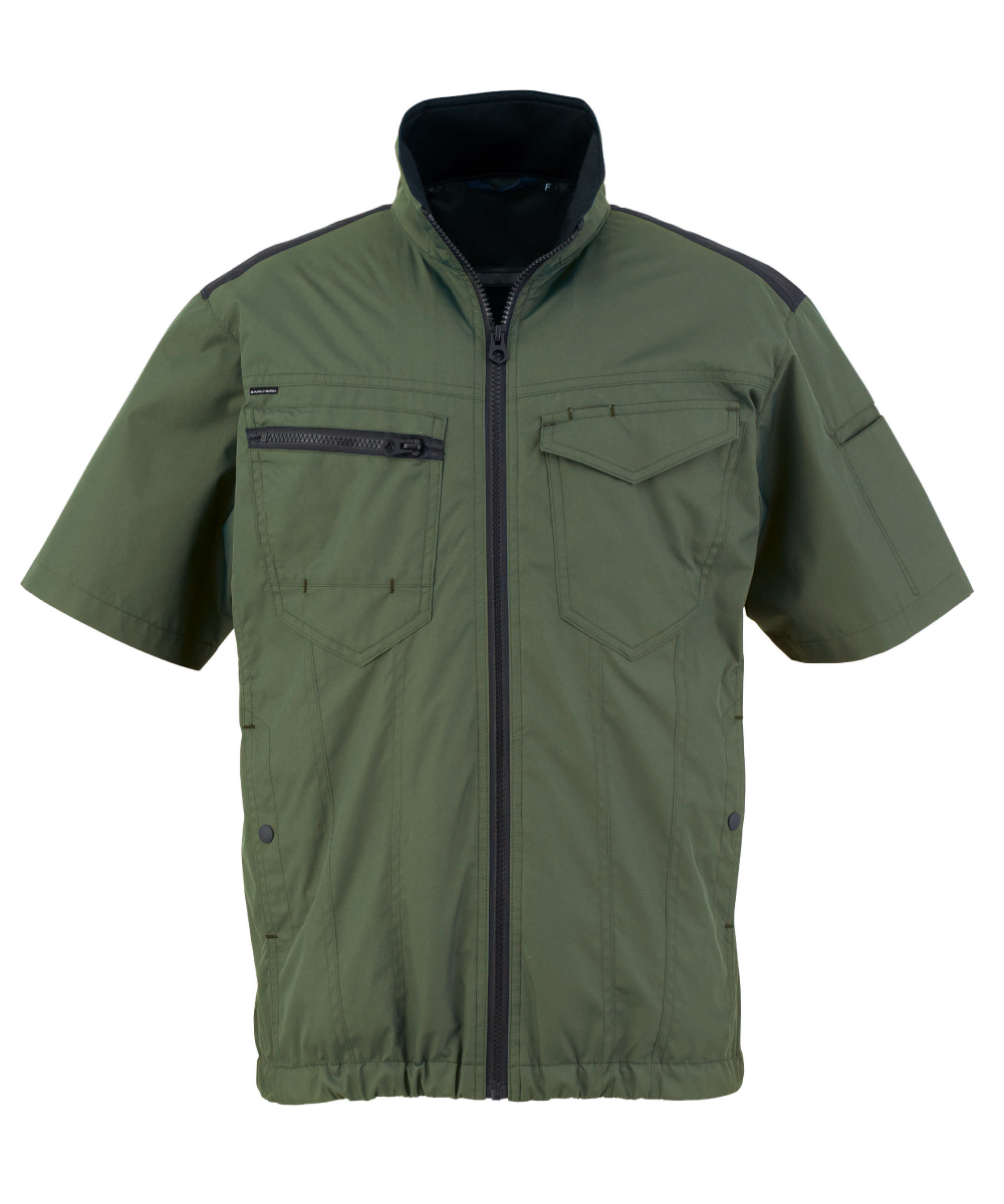 【期間限定掲載品】TH614-27　冷蔵服2026　半袖ジャケット　アーミーグリーン　※バッテリー別