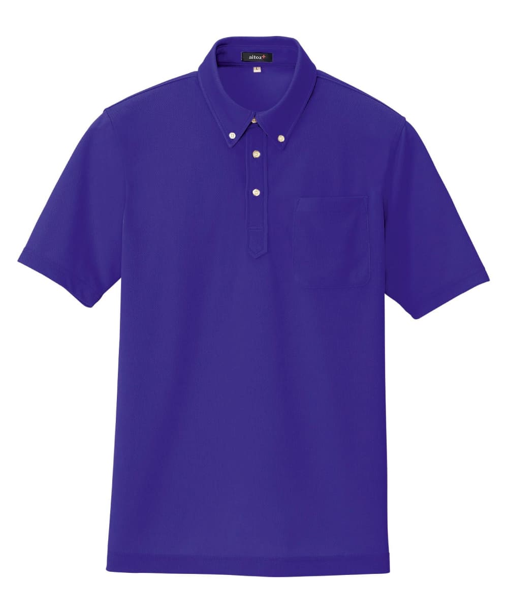 AZ-10599-069　男女兼用吸汗速乾半袖ボタンダウンポロシャツ　パープル