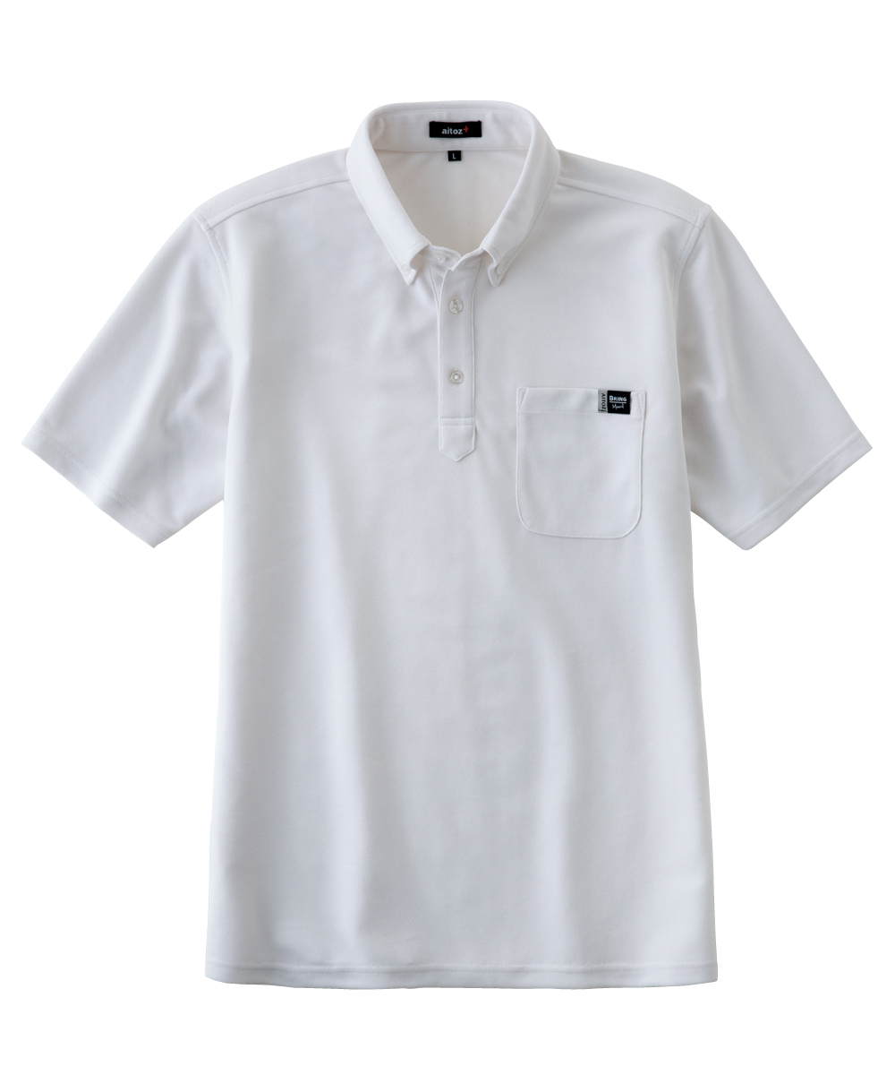 AZ-10611-001　男女兼用半袖ポロシャツ　ホワイト