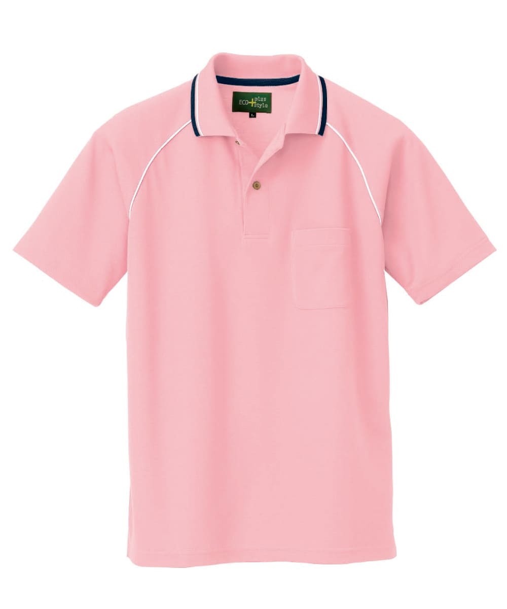 AZ-50005-060　男女兼用制電半袖ポロシャツ　ピンク