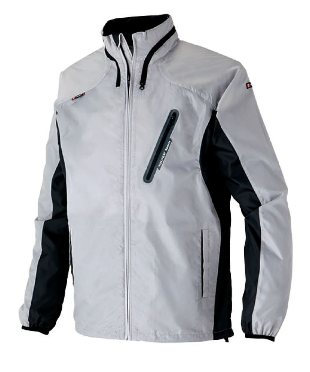 AZ-10301-103　男女兼用フードインジャケット　シルバーグレー×ブラック