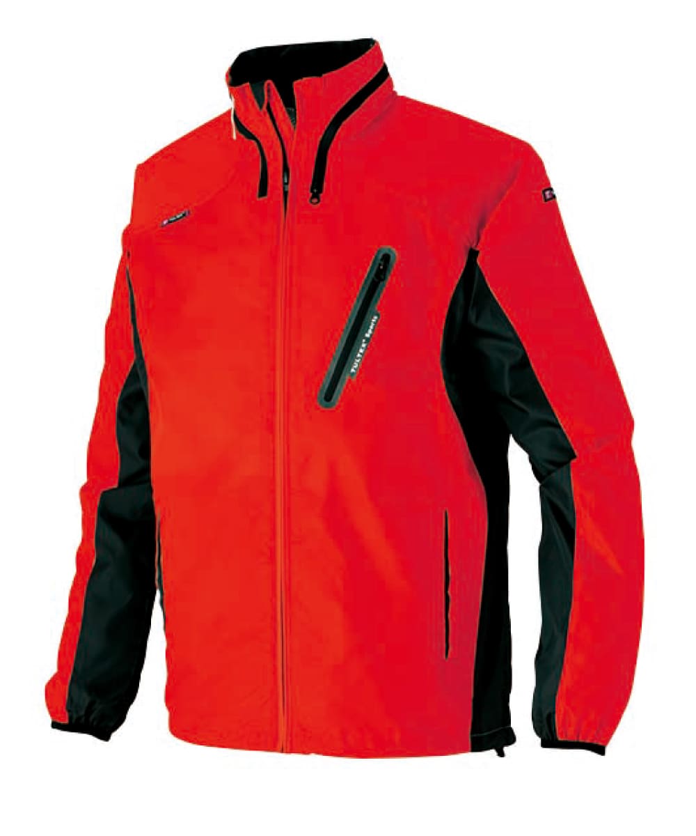 AZ-10301-109　男女兼用フードインジャケット　レッド×ブラック