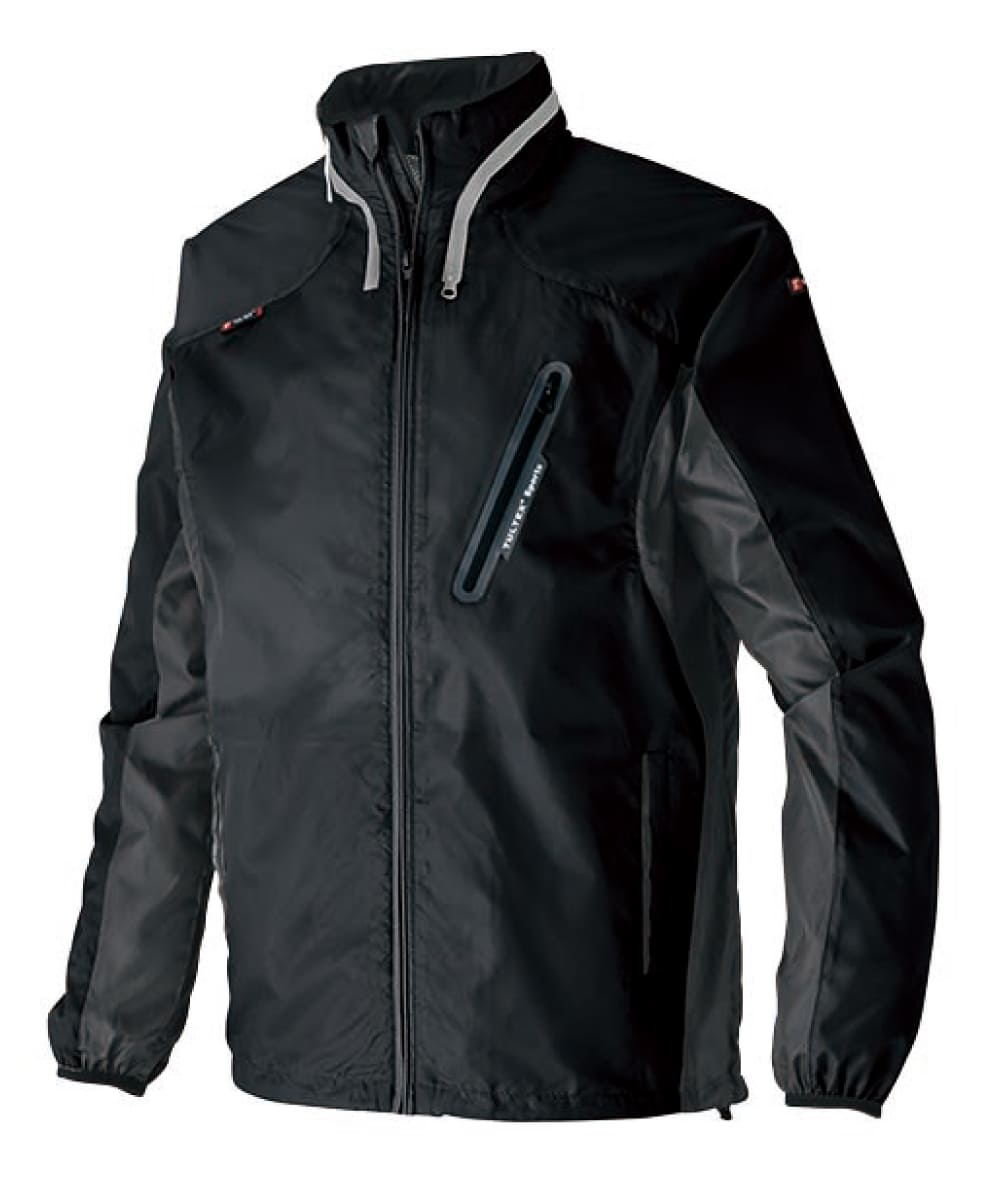 AZ-10301-110　男女兼用フードインジャケット　ブラック×チャコール