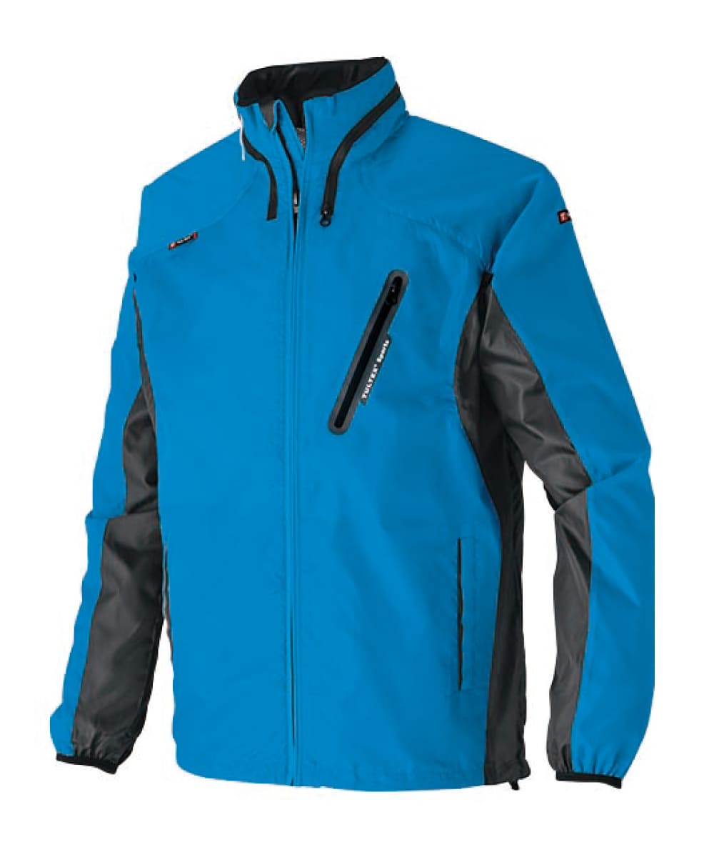 AZ-10301-127　男女兼用フードインジャケット　ターコイズ×チャコール