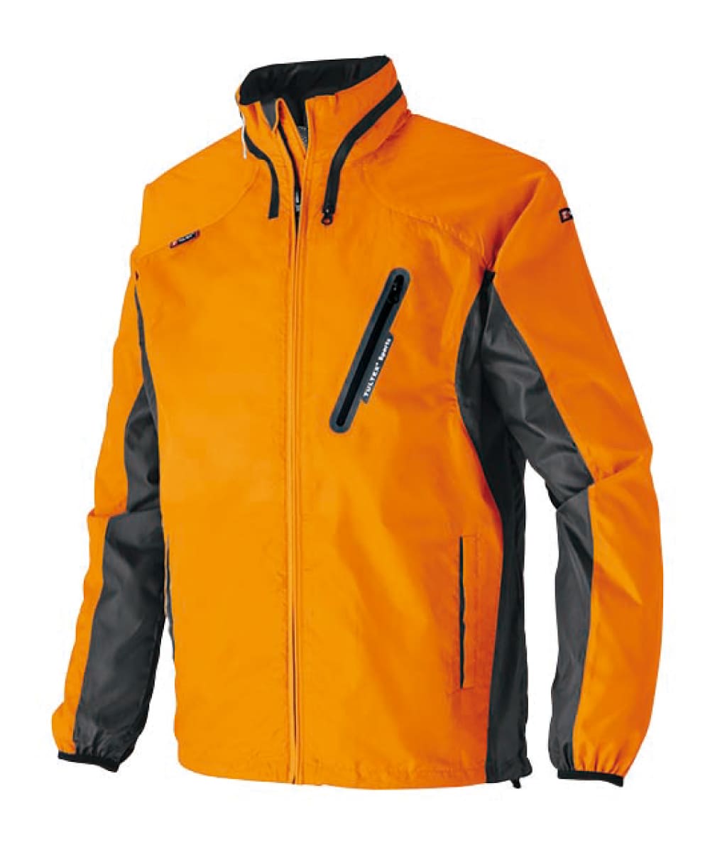 AZ-10301-163　男女兼用フードインジャケット　オレンジ×チャコール