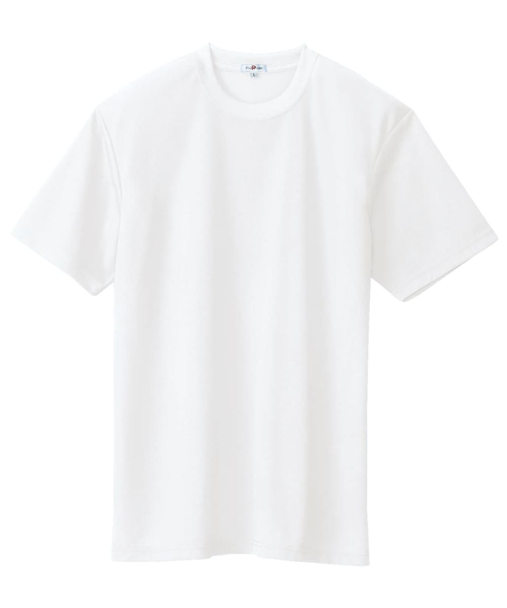 AZ-10574-001　男女兼用吸汗速乾半袖Ｔシャツ(ポケット無し)　ホワイト