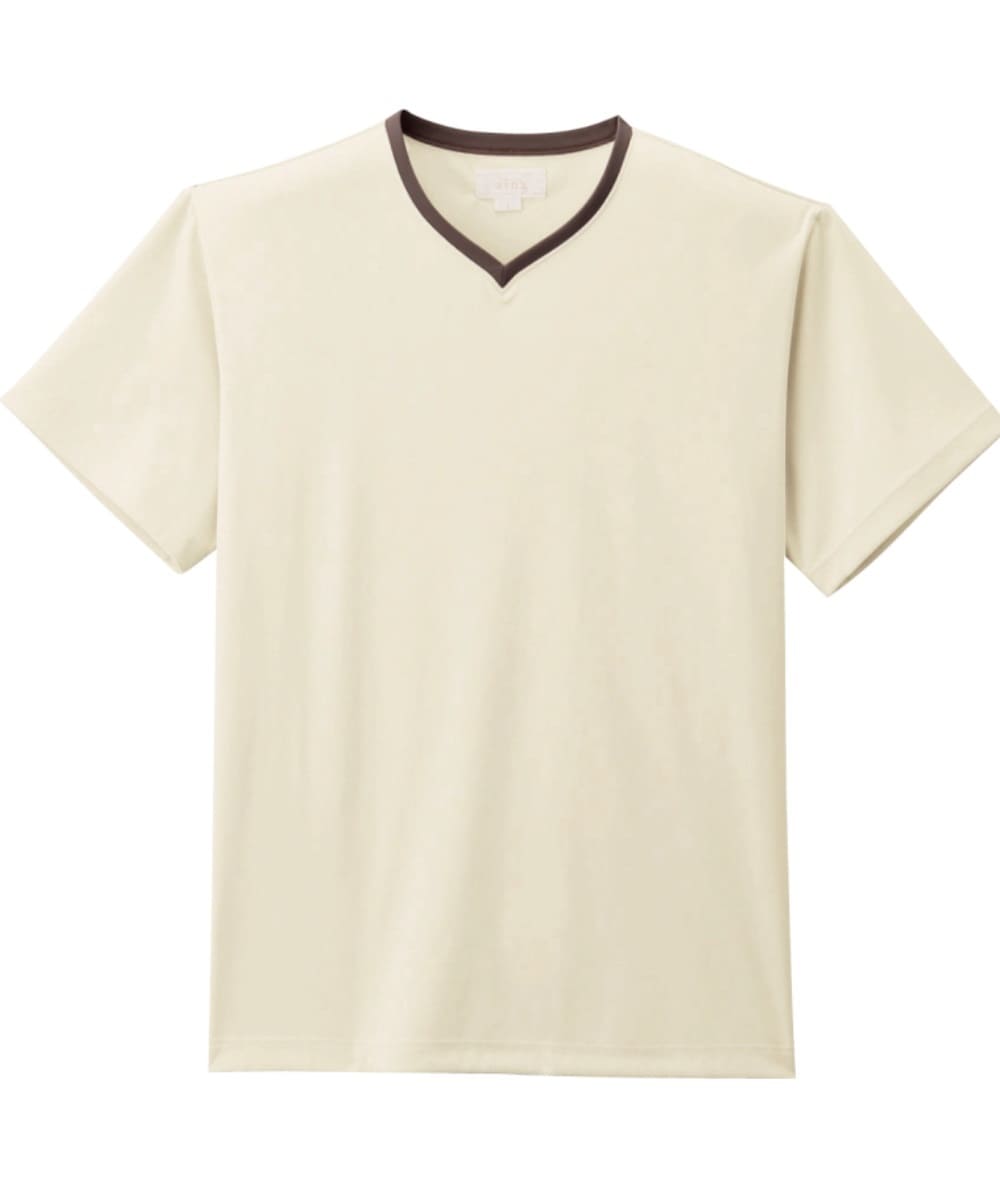 AIT300-11　男女兼用ＶネックＴシャツ　ベージュ