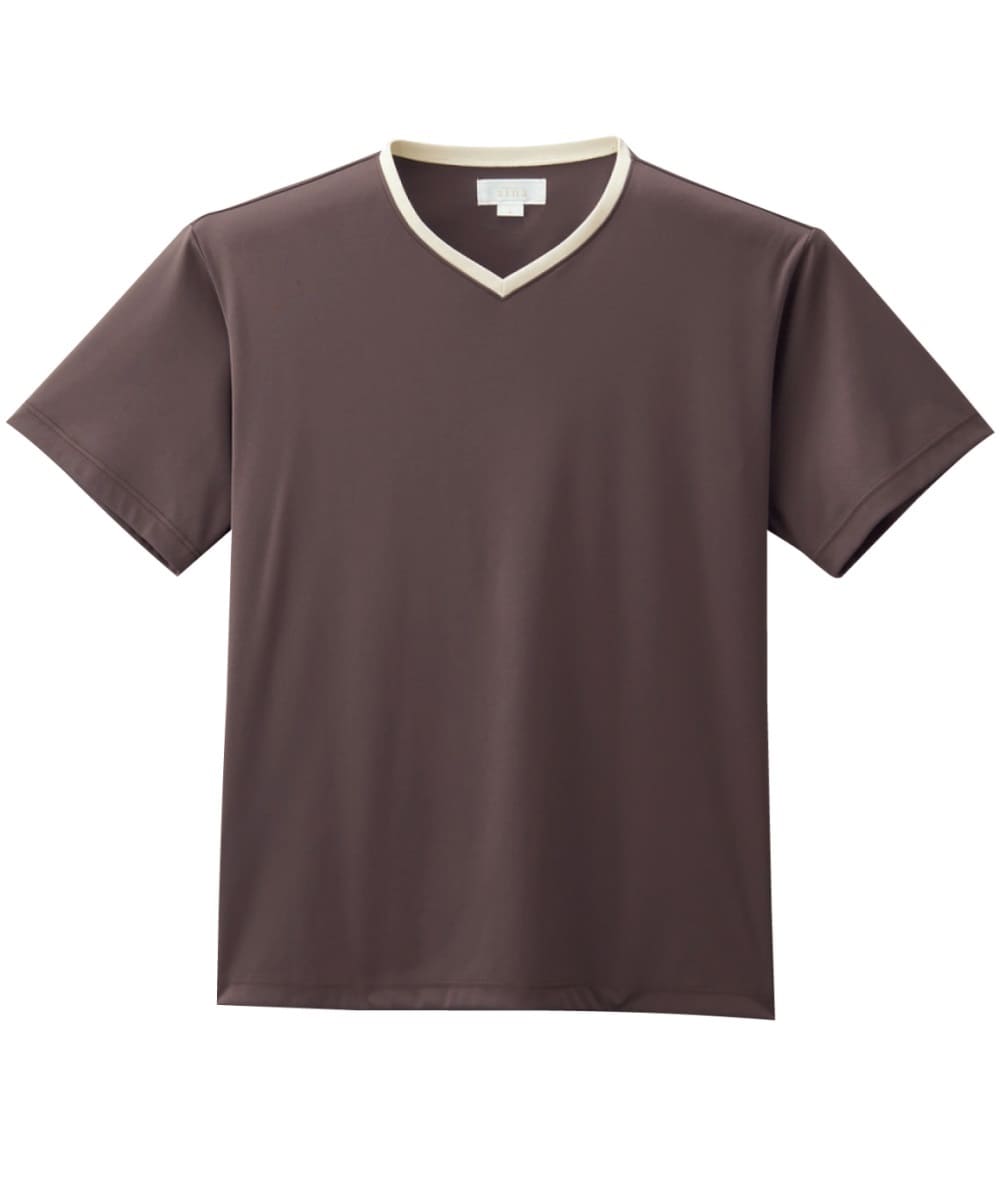 AIT300-17　男女兼用ＶネックＴシャツ　チャコール