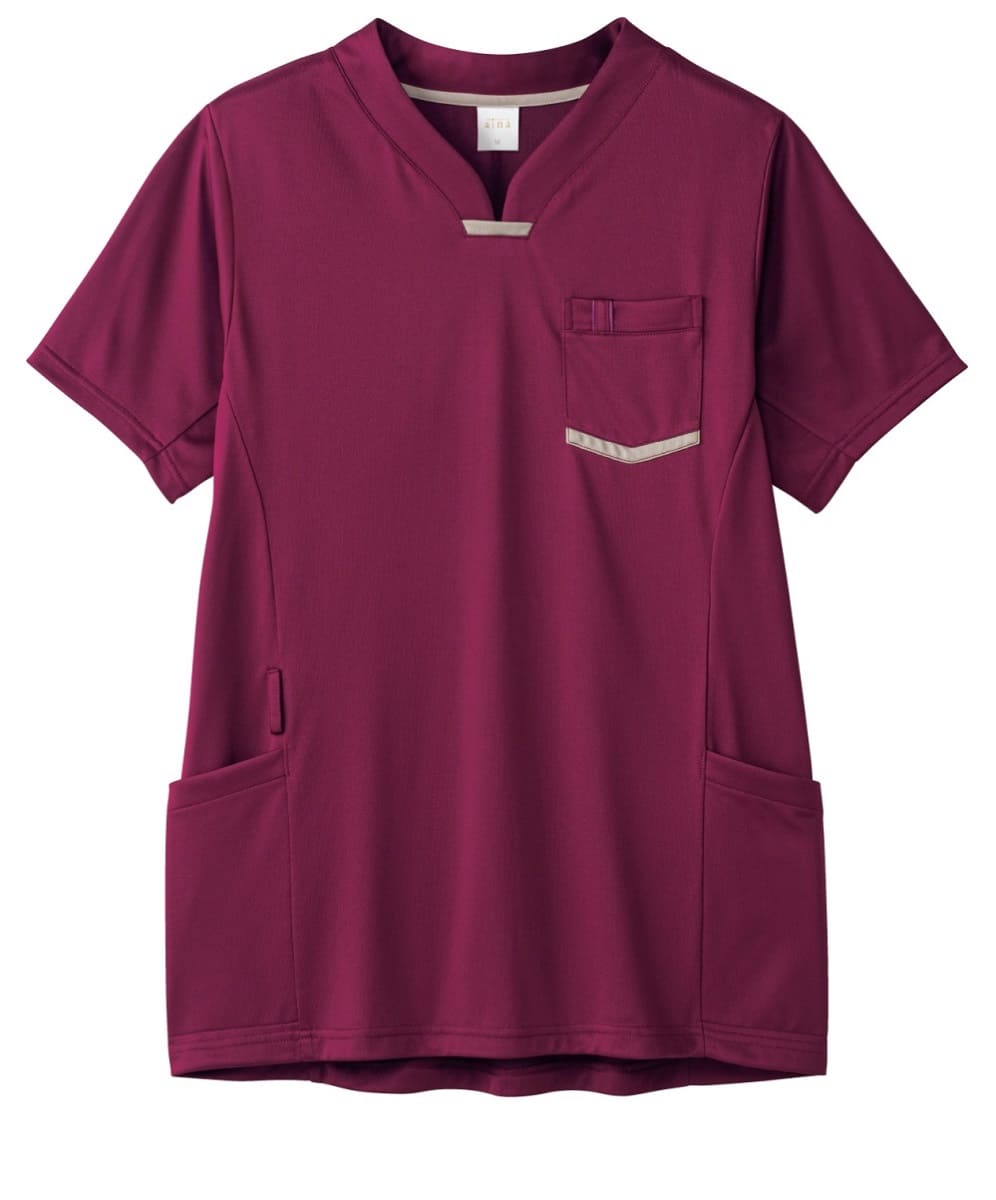 AIT310-79　男女兼用ニットスクラブ　ワイン