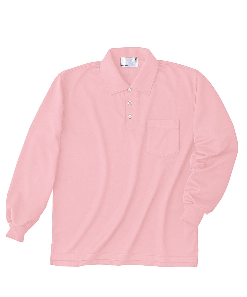 HAK301-71　男女兼用長袖ニットシャツ　ピンク