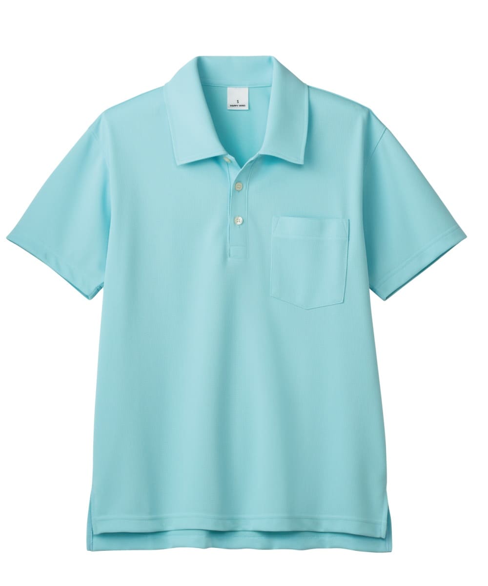 HAK311-31　男女兼用半袖ニットシャツ　サックス