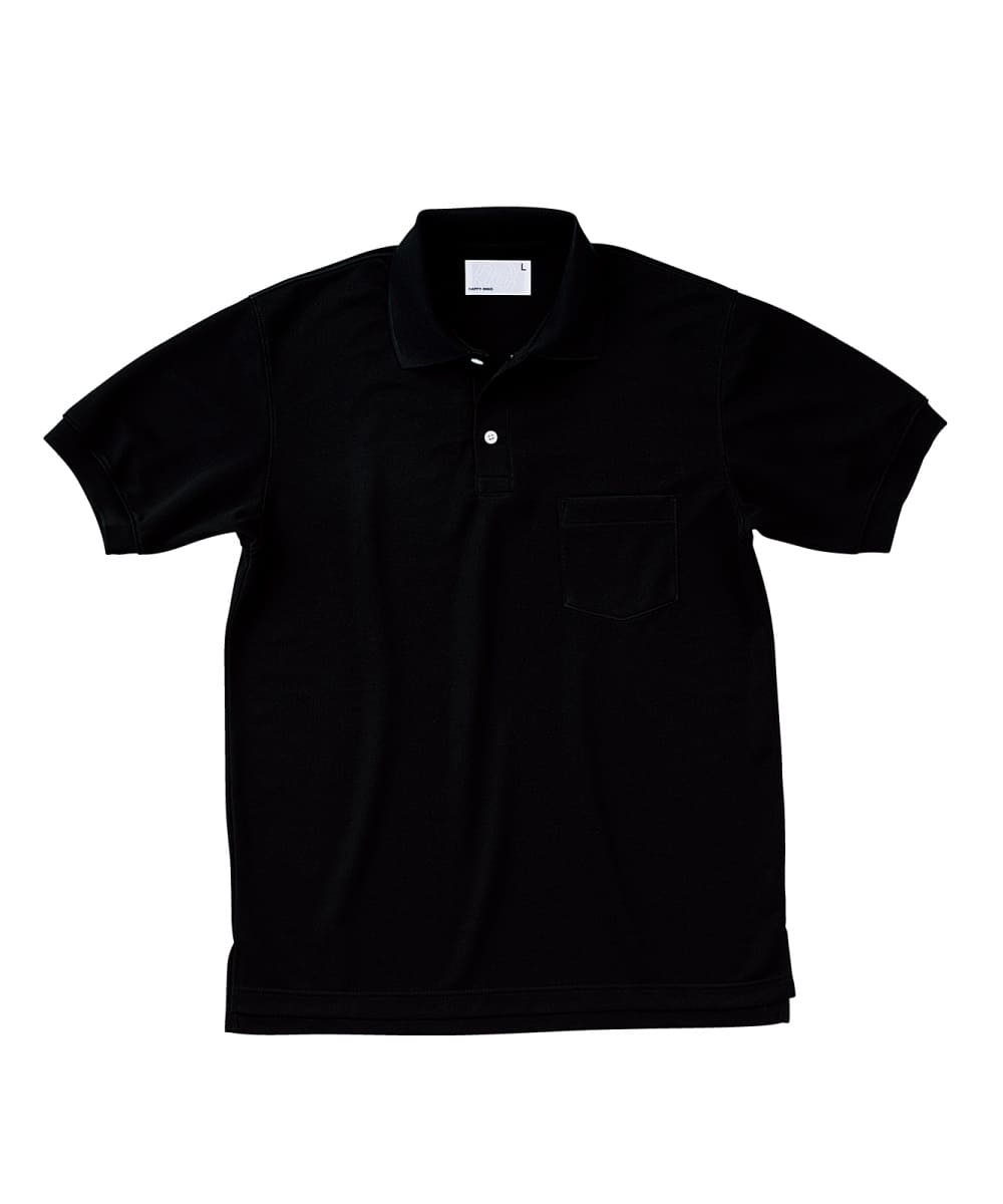 HAK313-09　男女兼用半袖ポロシャツ　ブラック