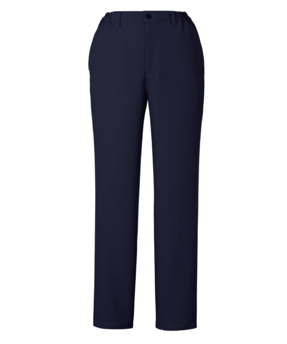 HAP205-39　レディースノータックパンツ／脇ゴム　ネイビー