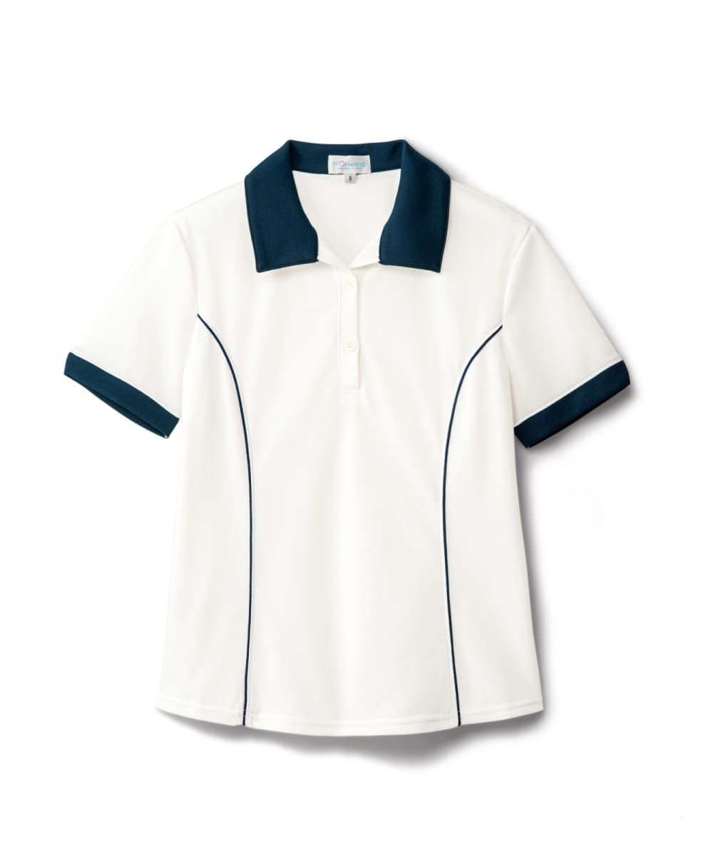 PK211-02　レディース半袖シャツ　オフホワイト