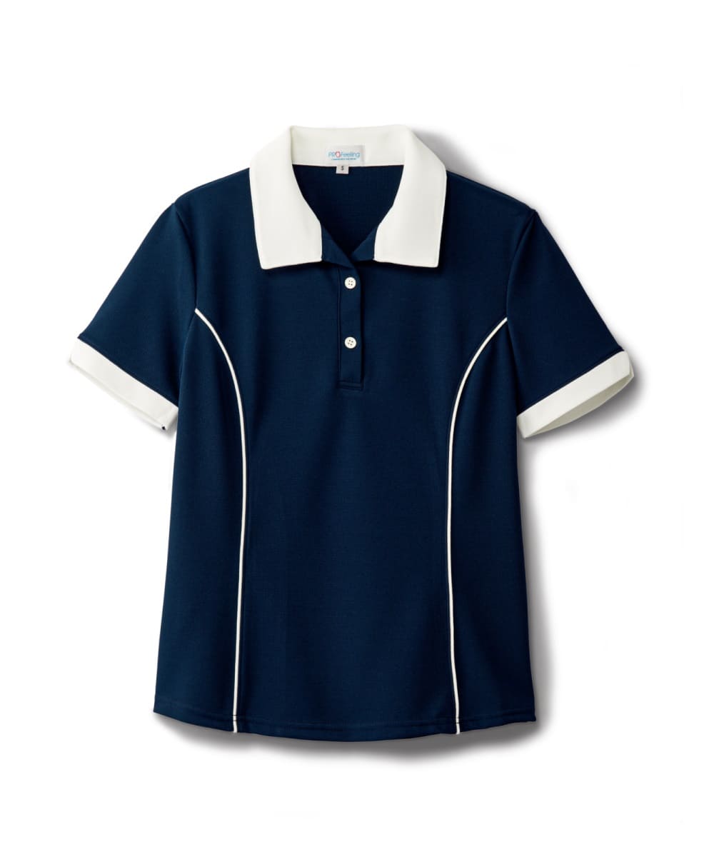 PK211-39　レディース半袖シャツ　ネイビー