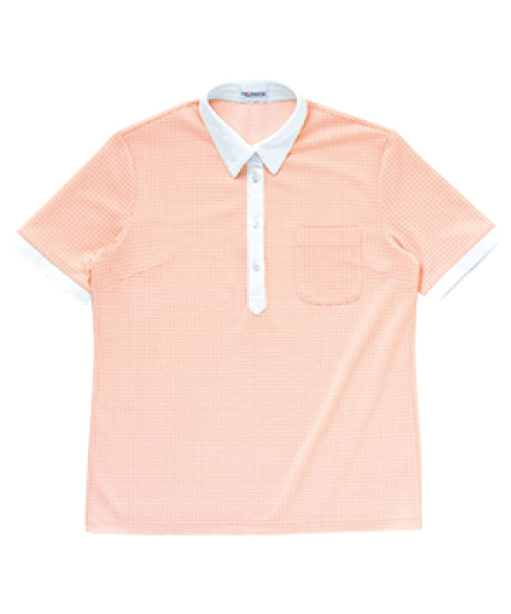 PK252-71　レディース半袖ニットシャツ　ピンク