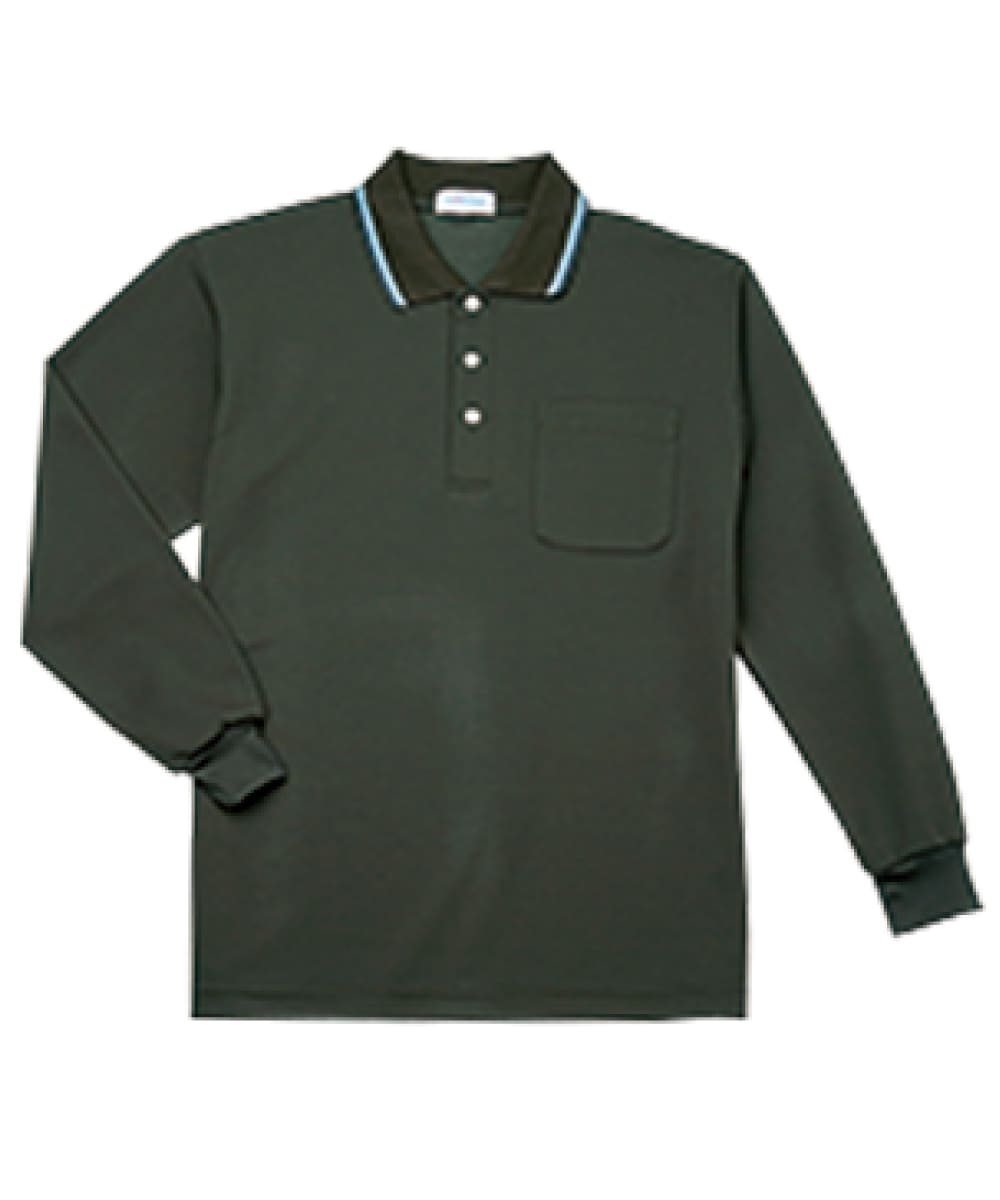 PK329-52　男女兼用長袖ポロシャツ　カーキ