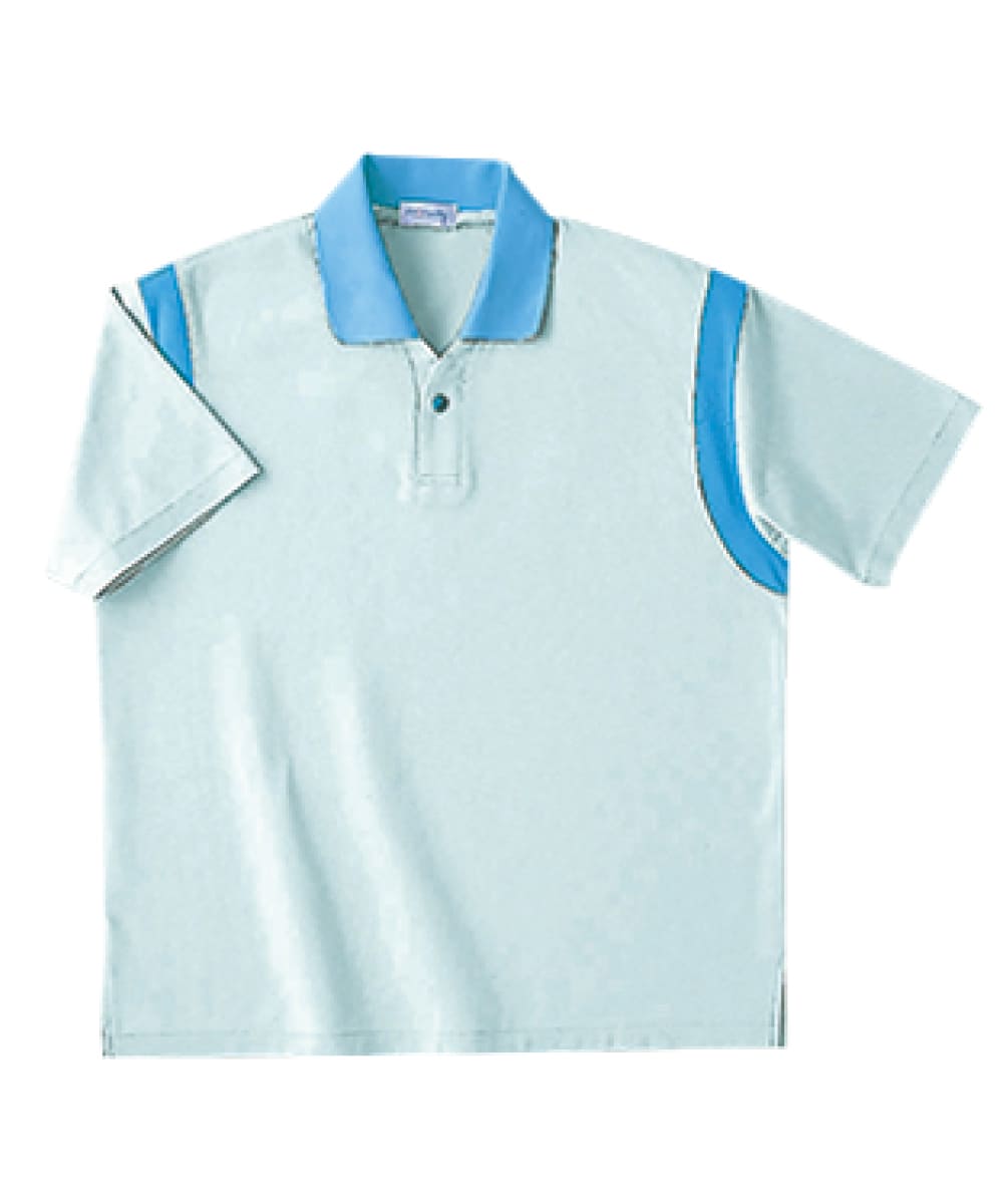 PK332-31　男女兼用半袖メッシュポロシャツ　サックス