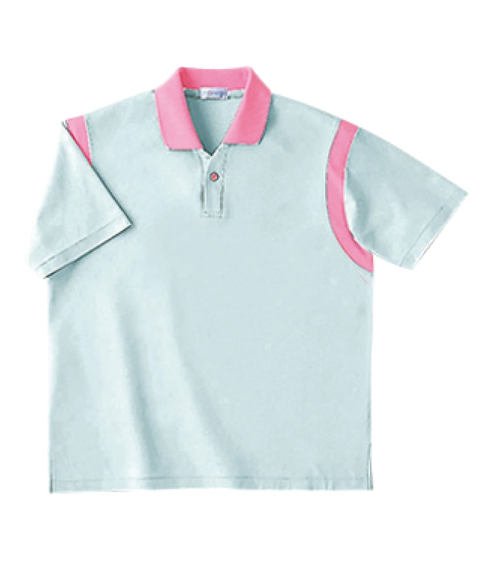 PK332-72　男女兼用半袖メッシュポロシャツ　ペールピンク