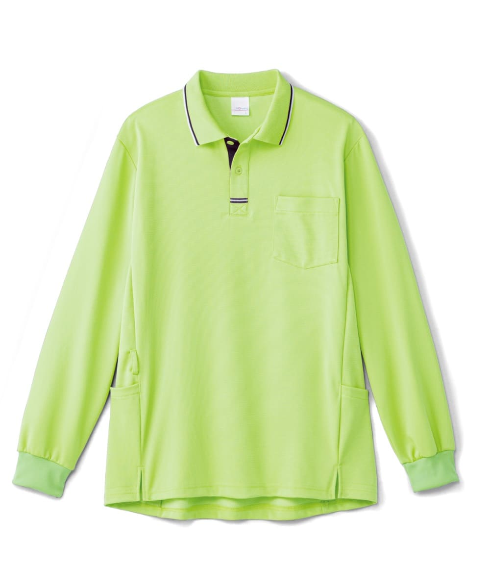 PK347-53　男女兼用長袖ポロシャツ　マスカットグリーン