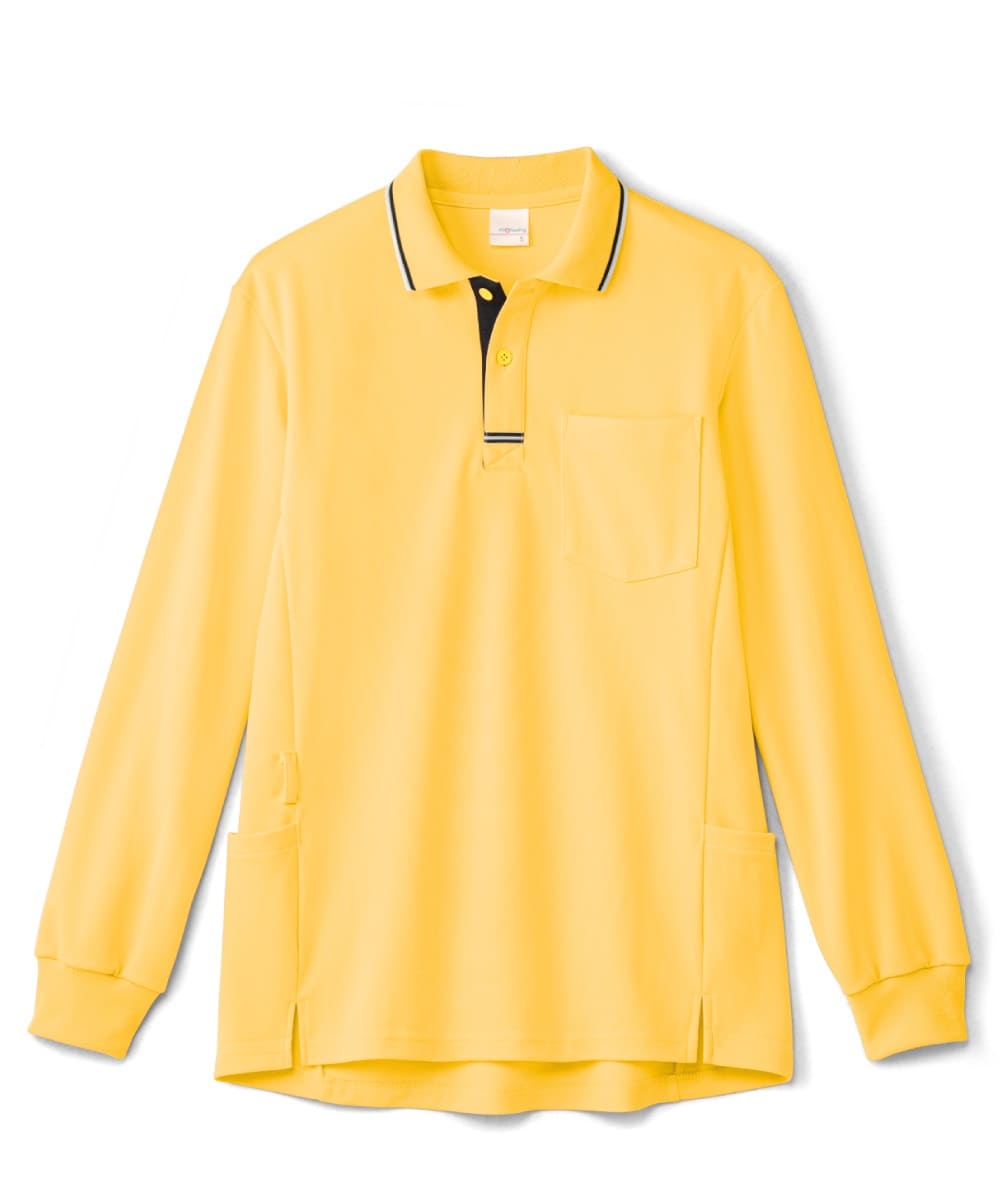 PK347-63　男女兼用長袖ポロシャツ　レモンイエロー