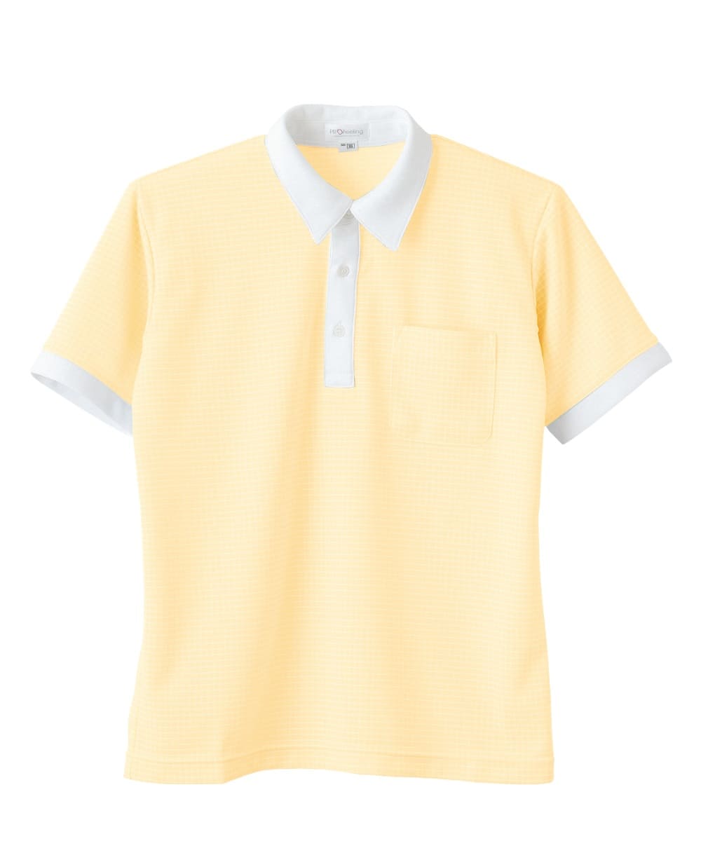 PK352-85　男女兼用半袖ニットシャツ　ペールオレンジ