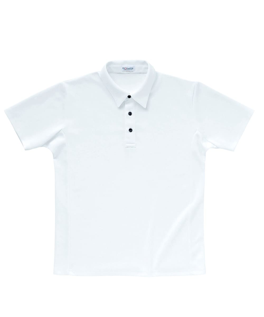 PK353-01　男女兼用マイクロメッシュ半袖シャツ　ホワイト