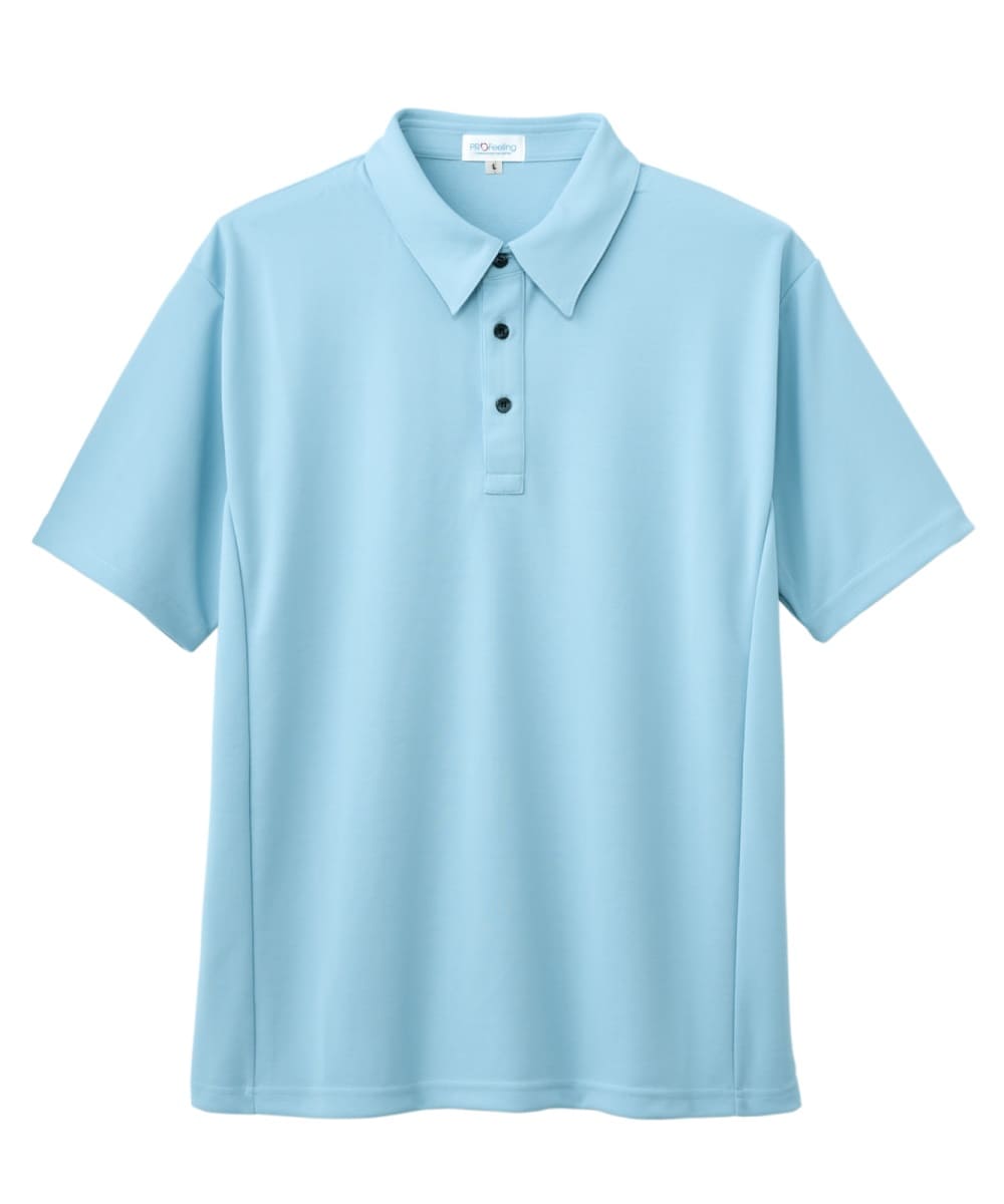 PK353-32　男女兼用マイクロメッシュ半袖シャツ　サックス