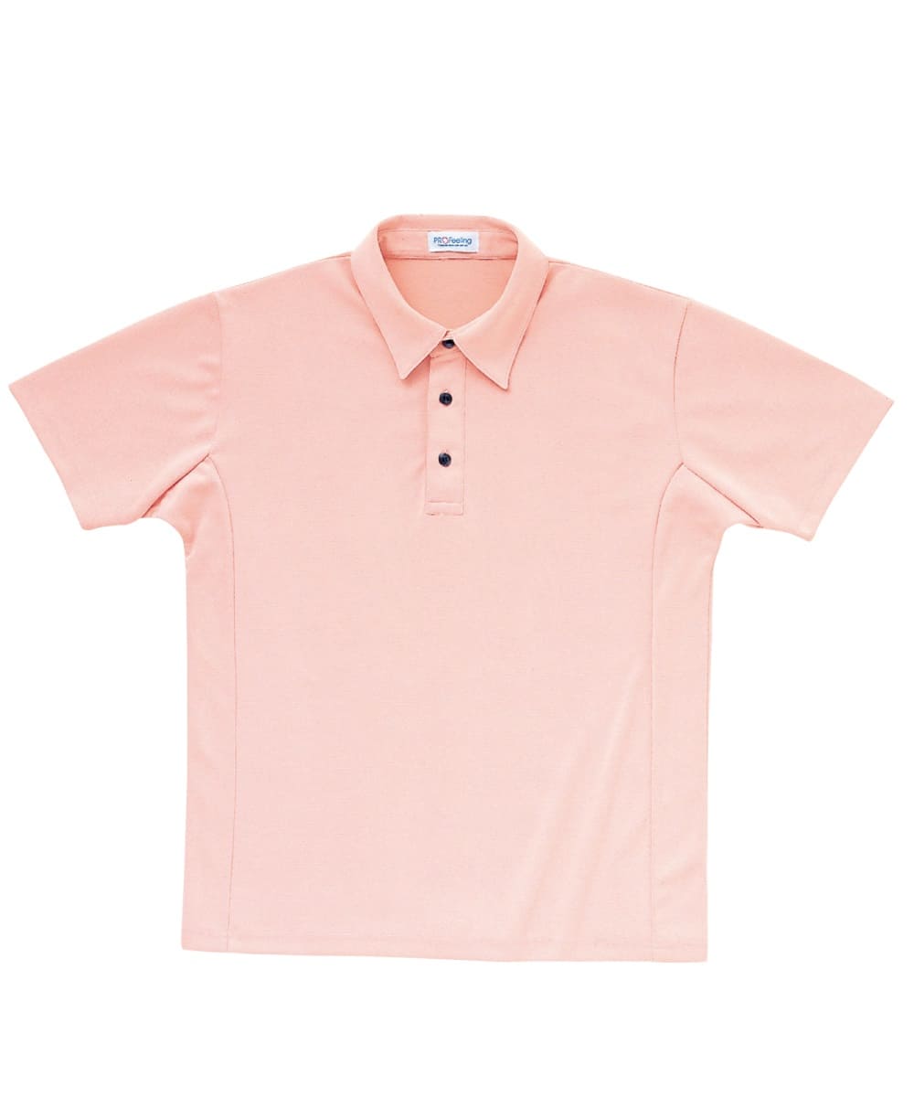 PK353-73　男女兼用マイクロメッシュ半袖シャツ　ピンク