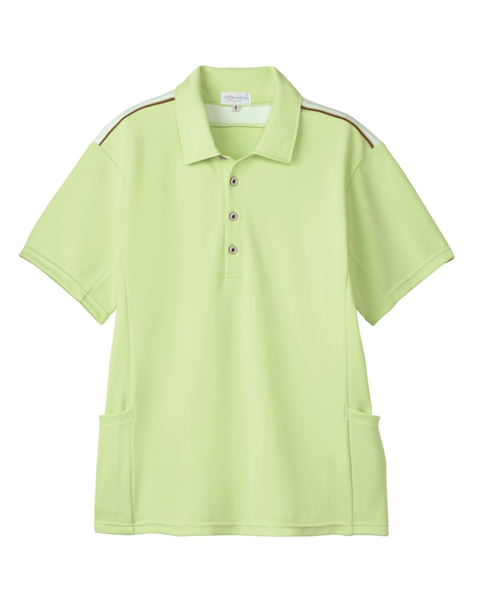 PK372-53　男女兼用半袖ニットシャツ　ライトグリーン