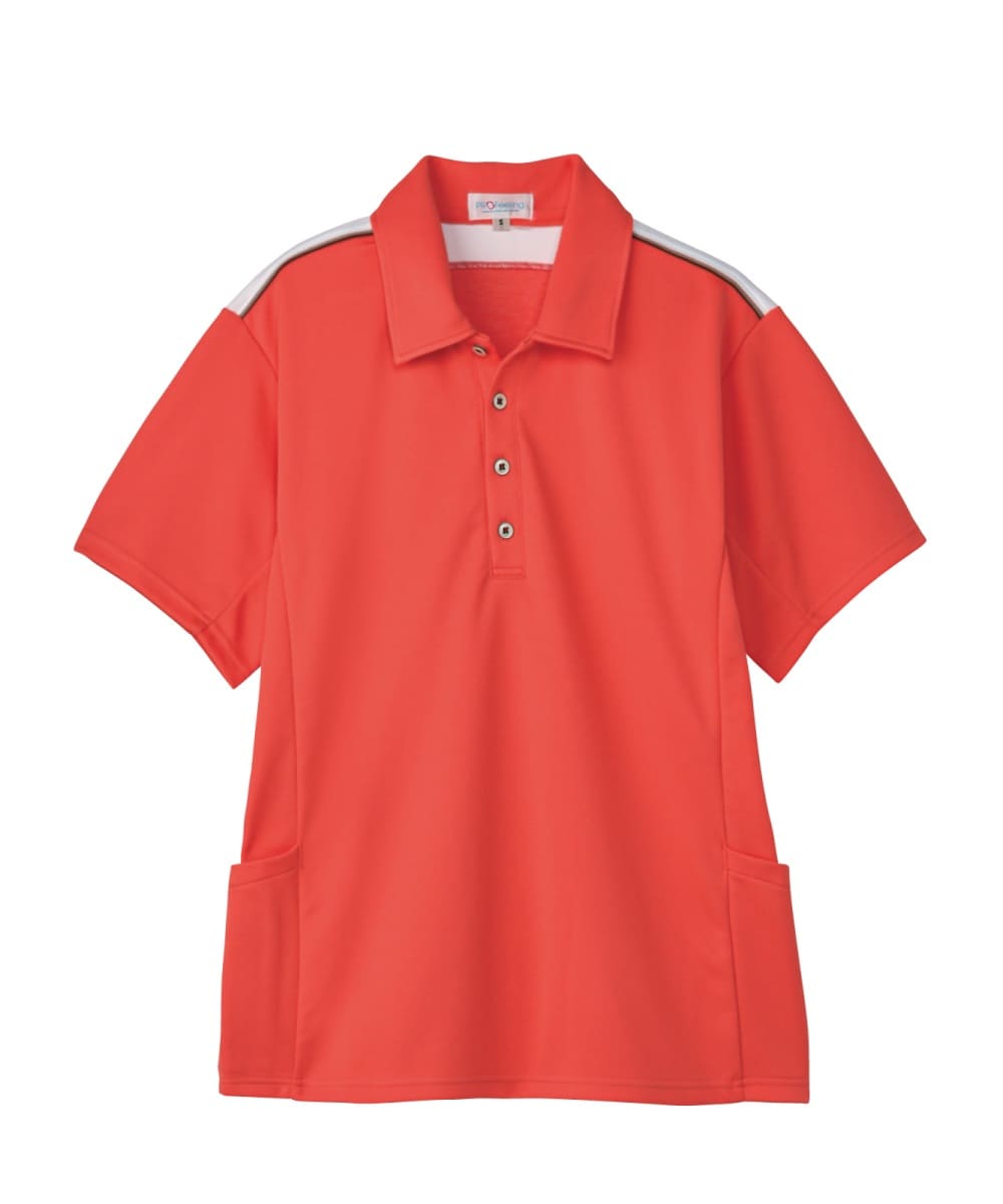 PK372-75　男女兼用半袖ニットシャツ　サーモン