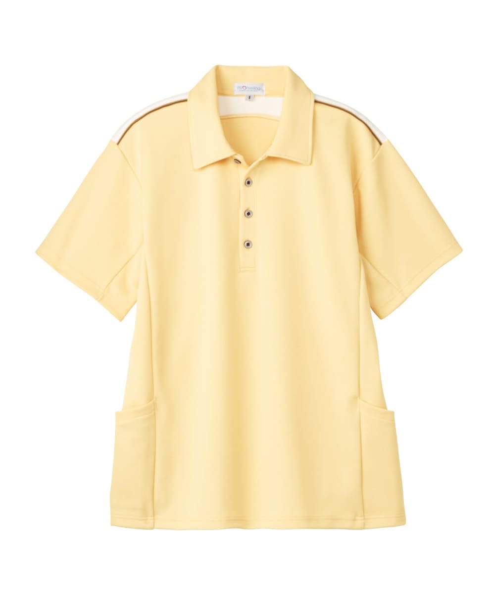 PK372-85　男女兼用半袖ニットシャツ　ペールオレンジ