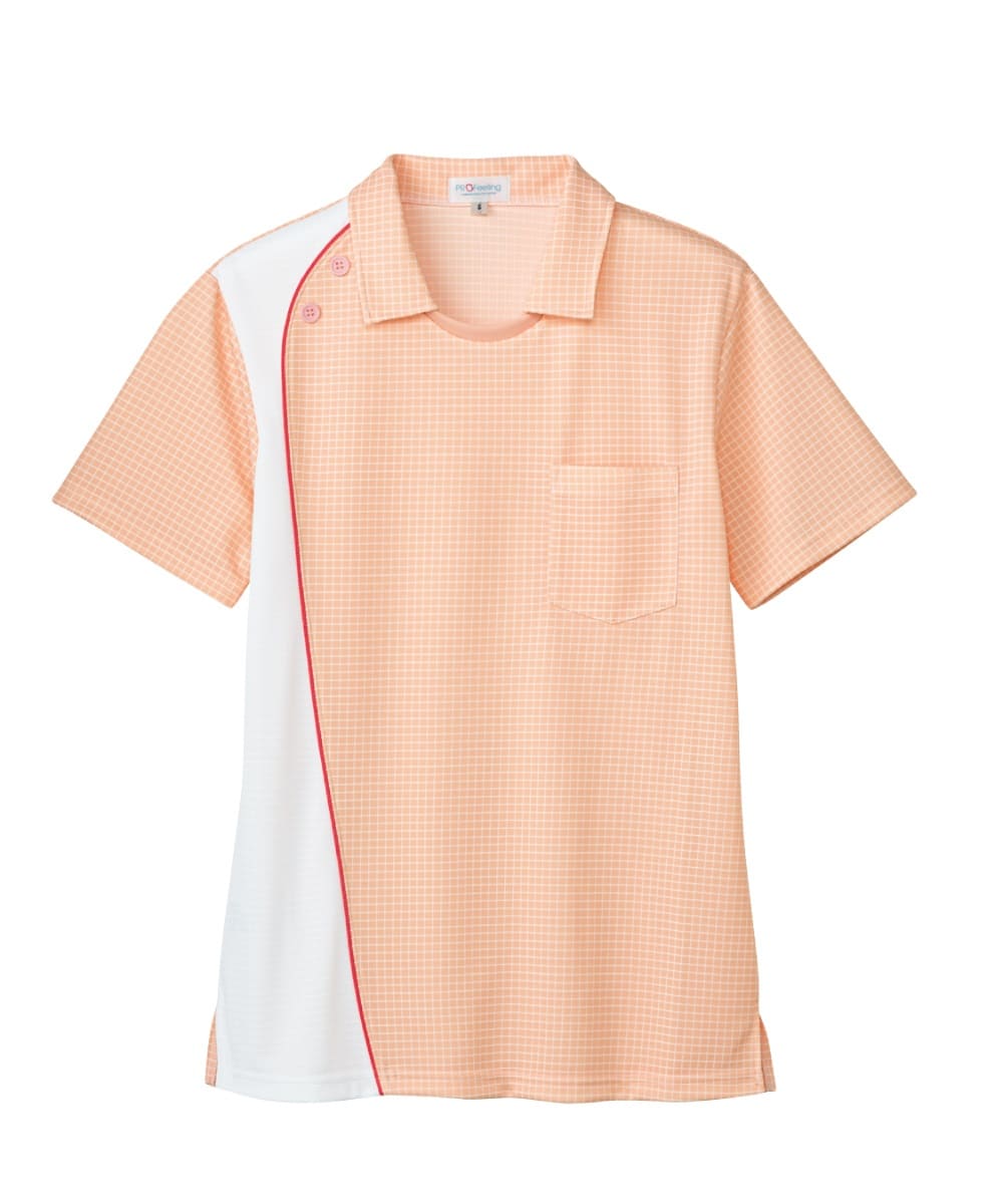 PK375-71　男女兼用半袖ニットシャツ　ピンク