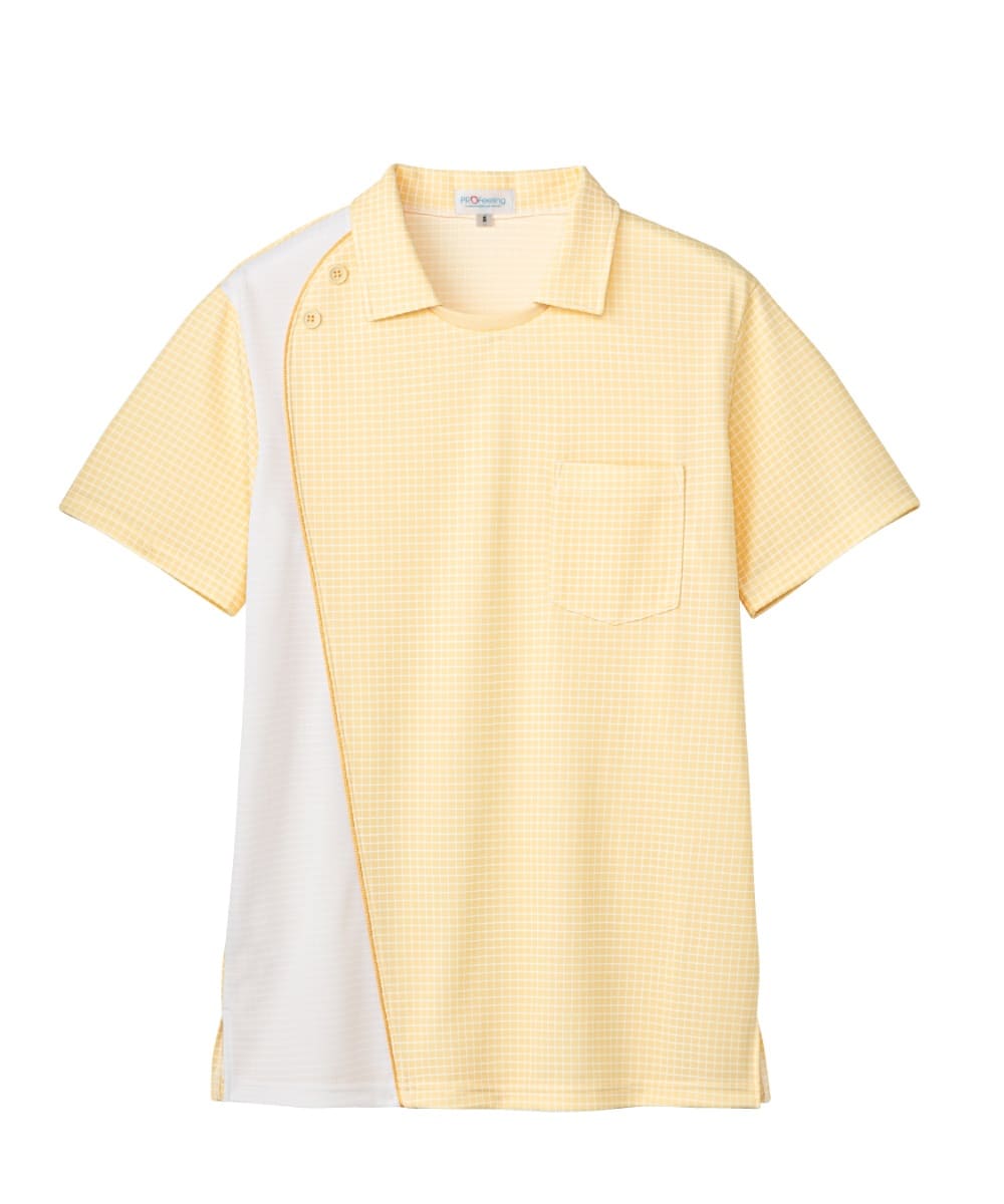 PK375-85　男女兼用半袖ニットシャツ　ペールオレンジ