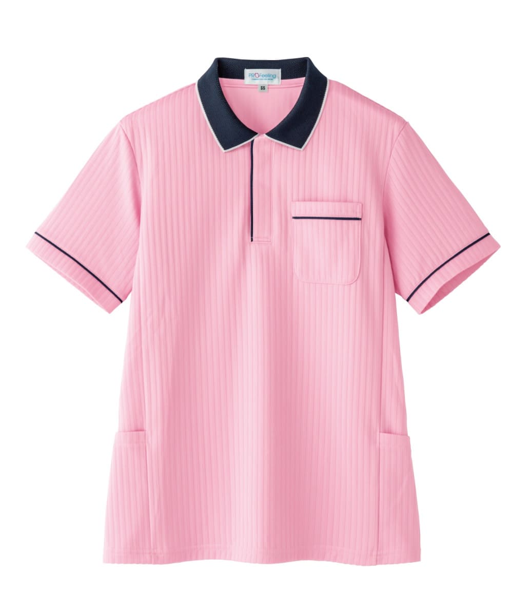 PK395-73　男女兼用半袖ポロシャツ　ピンク