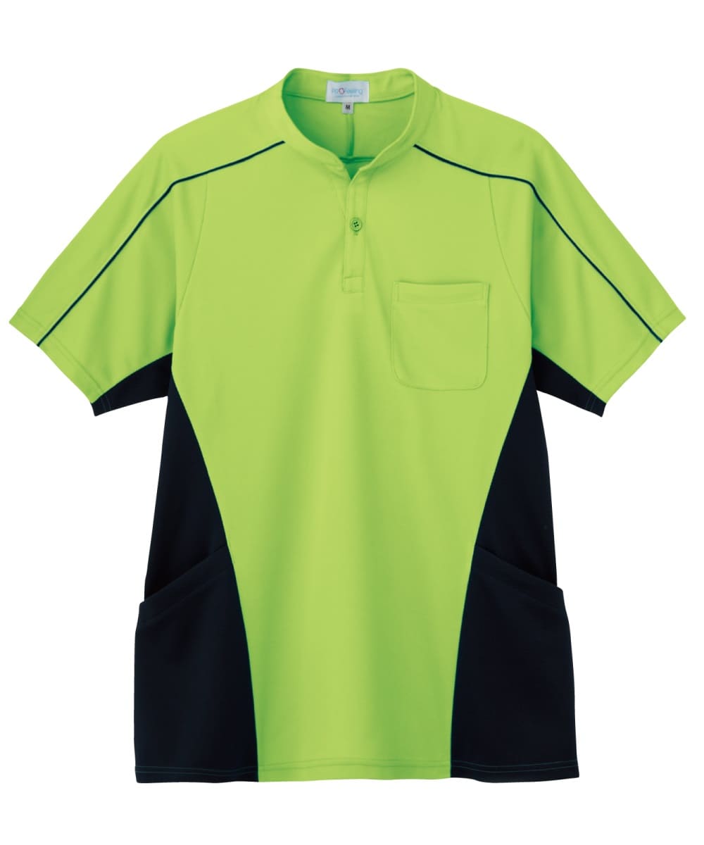 PK396-54　男女兼用半袖ニットシャツ　イエローグリーン